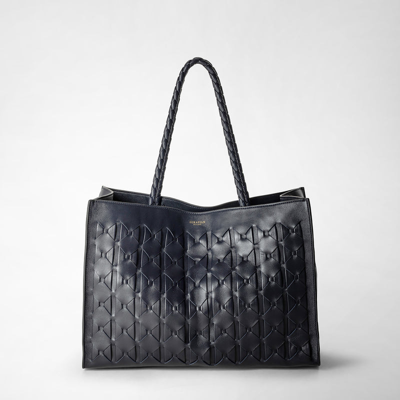 Serapian 1928 tote bag in mosaico midnight blue Italy