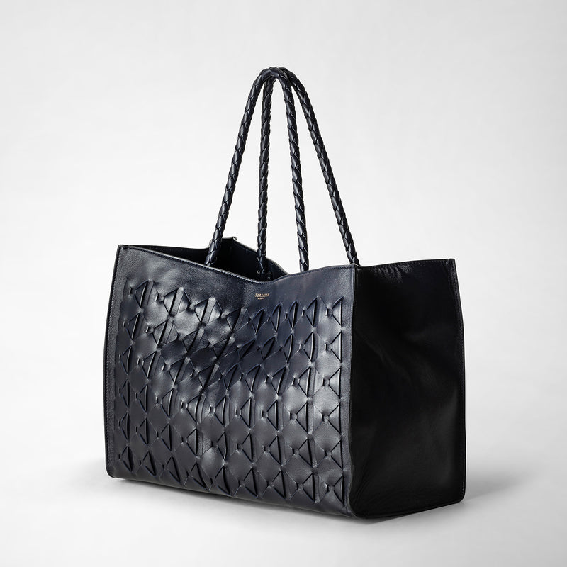 Serapian 1928 tote bag in mosaico midnight blue Italy