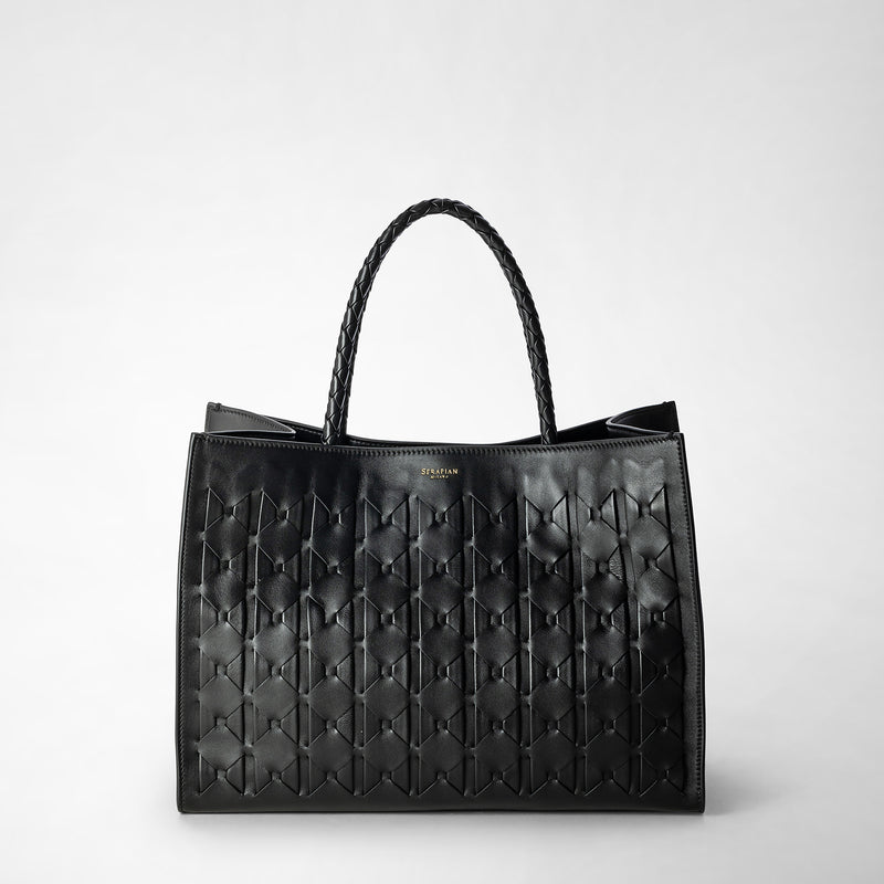Serapian 1928 tote bag in mosaico black Italia