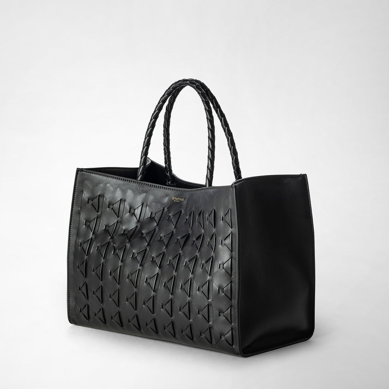 Serapian 1928 tote bag in mosaico black Italia