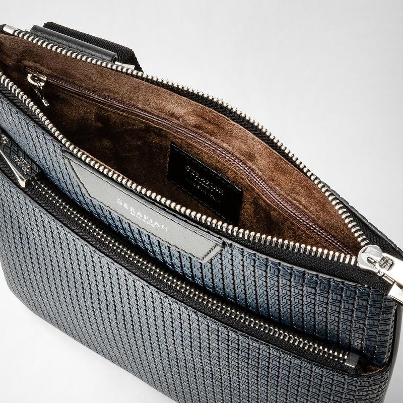 Serapian Tracolla piatta in stepan blu oceano-nero Fino Al -60%