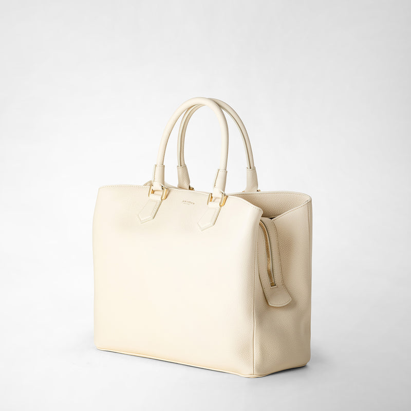 Serapian Borsa a mano luna in pelle rugiada crema Shopping Online