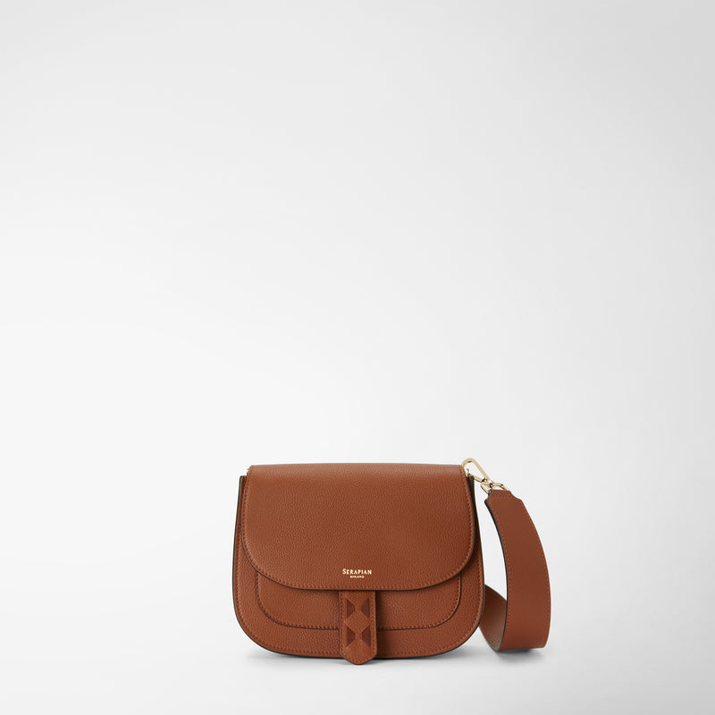 Serapian Borsa luna crossbody in pelle rugiada cuoio Novità