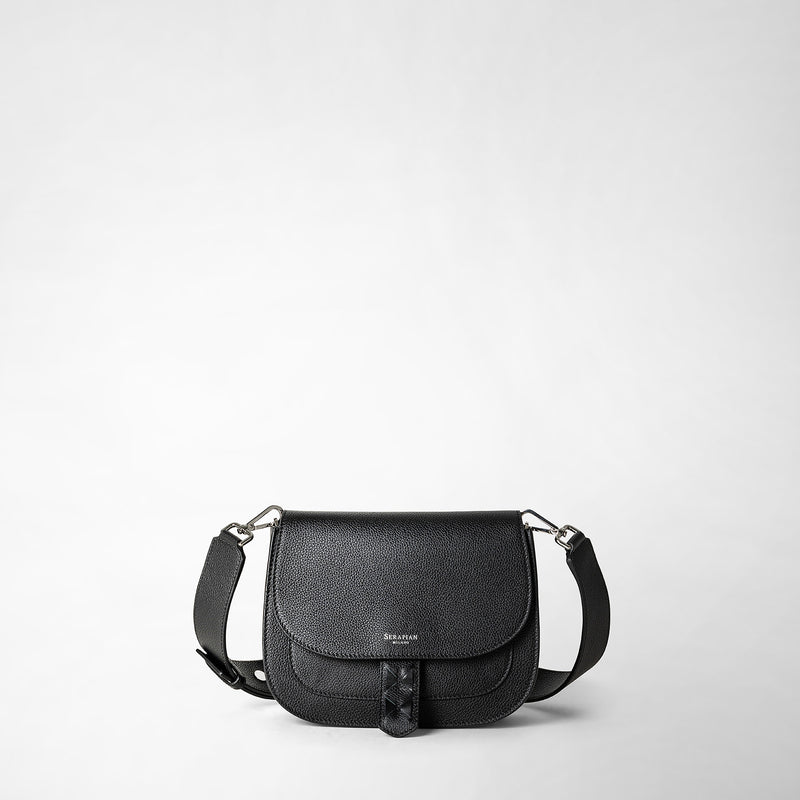 Serapian Borsa luna crossbody in pelle rugiada nero Discount Store per i nuovi prodotti