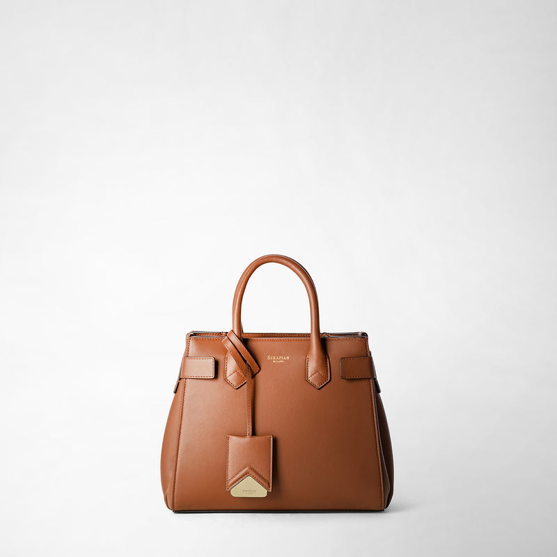 Serapian Meline' handbag in seta leather cuoio Outlet