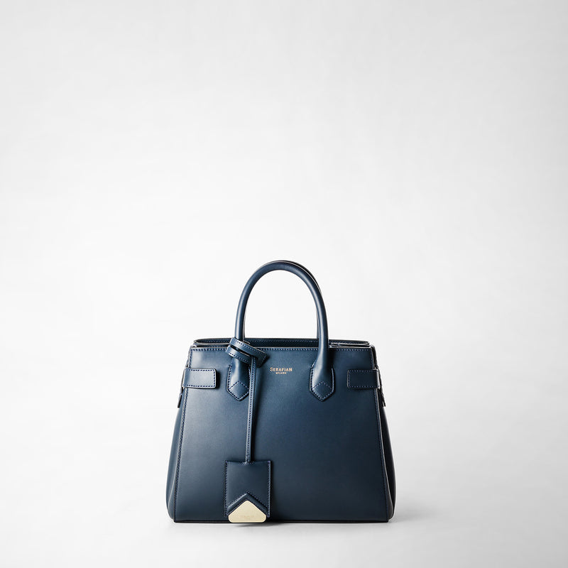 Serapian Meline' handbag in seta leather black In Vendita