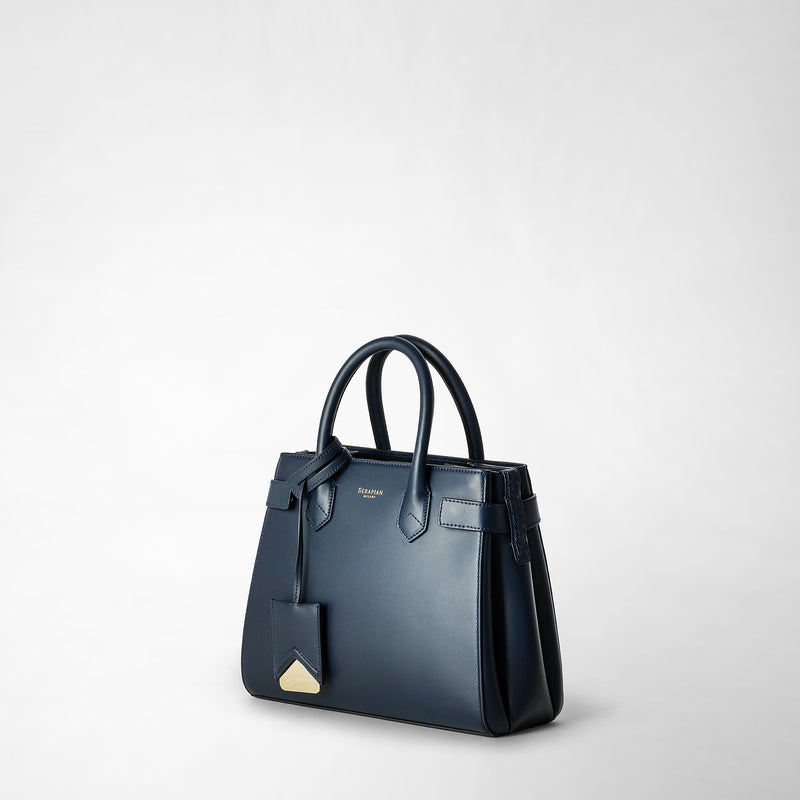 Serapian Meline' handbag in seta leather black In Vendita
