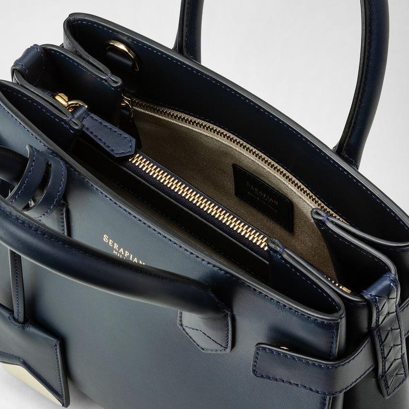 Serapian Meline' handbag in seta leather black In Vendita