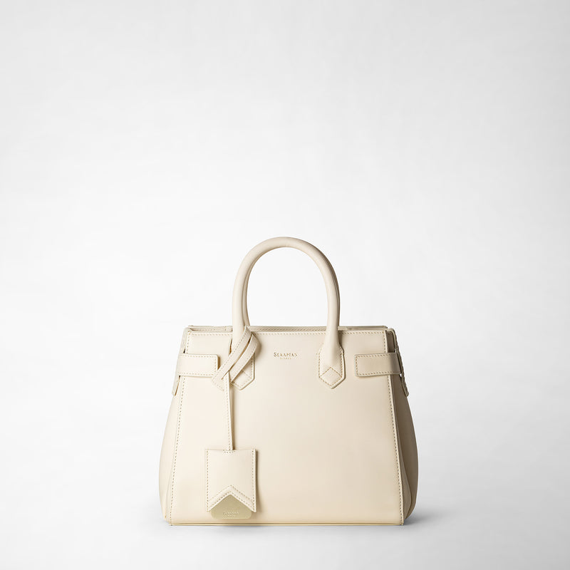 Serapian Meline' handbag in seta leather cream Saldi