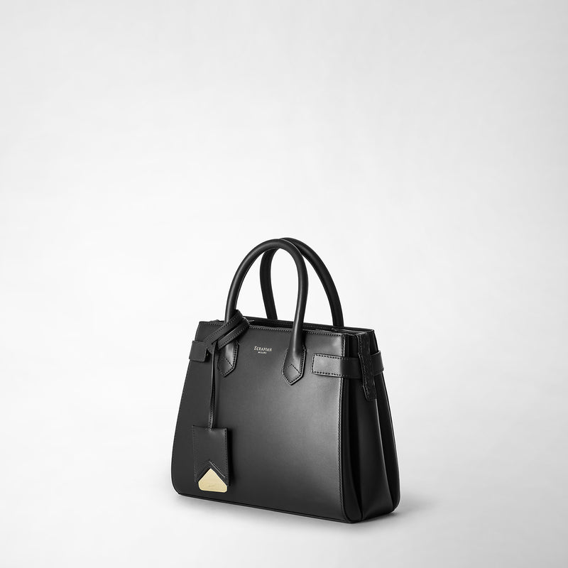Serapian Meline' handbag in seta leather black Offerte