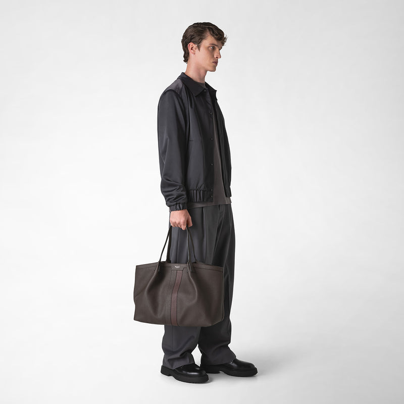 Serapian Borsa secret tote pelle cachemire espresso-rosso Negozio