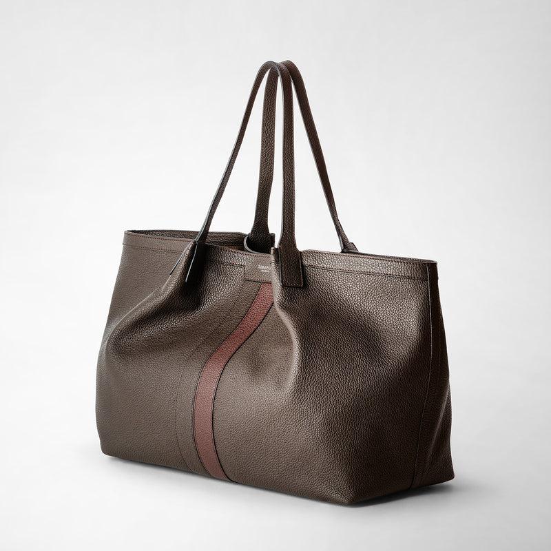 Serapian Borsa secret tote pelle cachemire espresso-rosso Negozio