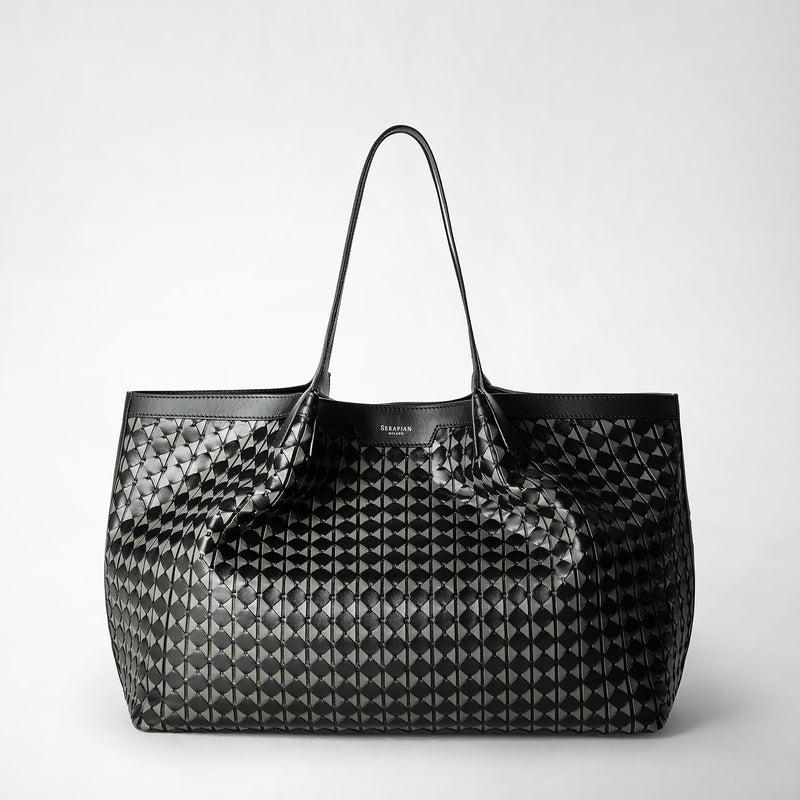 Serapian Secret tote bag in mosaico black asphalt 2025
