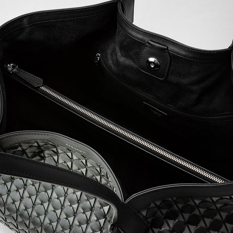 Serapian Secret tote bag in mosaico black asphalt 2025