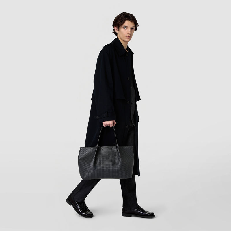 Serapian Tote bag secret in stepan asfalto-nero Italia