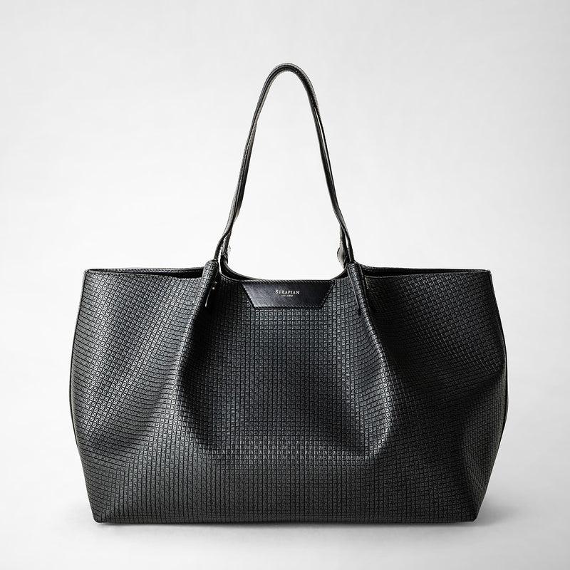 Serapian Tote bag secret in stepan asfalto-nero Italia