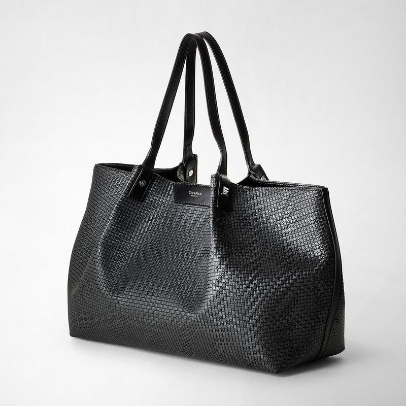 Serapian Tote bag secret in stepan asfalto-nero Italia