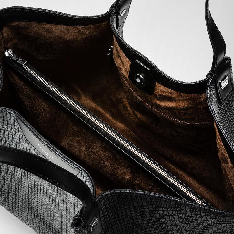 Serapian Tote bag secret in stepan asfalto-nero Italia