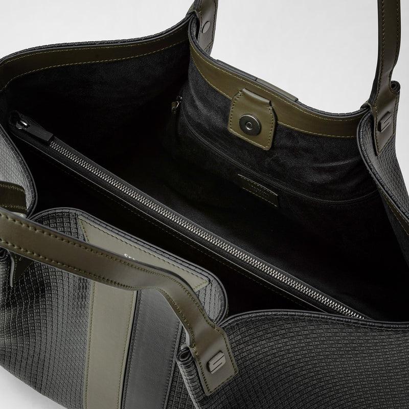 Serapian Secret tote bag in stepan eclipse black moss green 2025