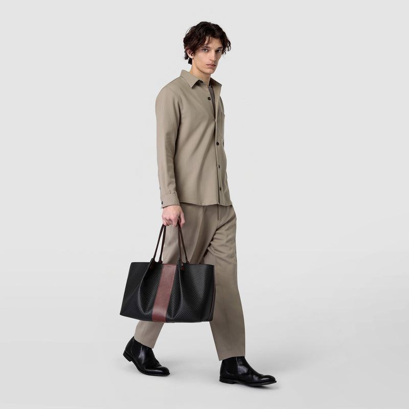 Serapian Borsa shopping secret in stepan 72 nero-cuoio Qualità