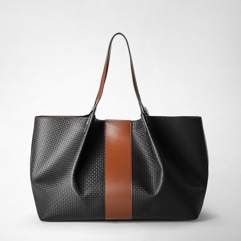 Serapian Borsa shopping secret in stepan 72 nero-cuoio Qualità