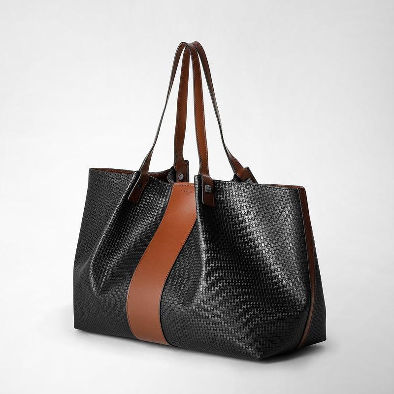 Serapian Borsa shopping secret in stepan 72 nero-cuoio Qualità