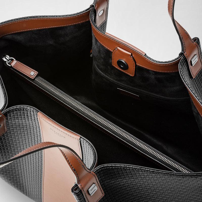Serapian Borsa shopping secret in stepan 72 nero-cuoio Qualità
