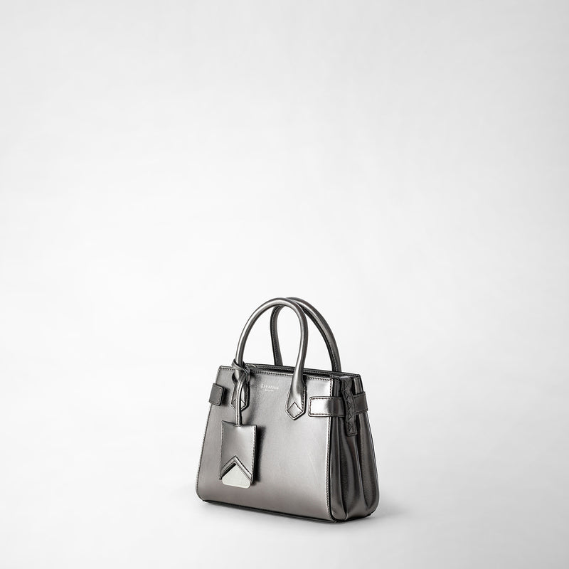 Serapian Mini meline' handbag in seta leather ruthenium Spedizione Gratuita
