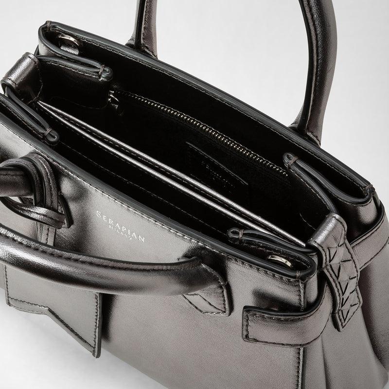 Serapian Mini meline' handbag in seta leather ruthenium Spedizione Gratuita