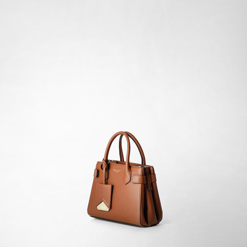 Serapian Mini meline' handbag in seta leather cuoio Pezzi Unici