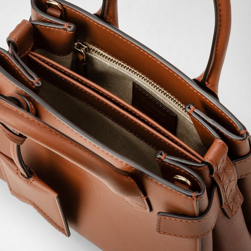 Serapian Mini meline' handbag in seta leather cuoio Pezzi Unici