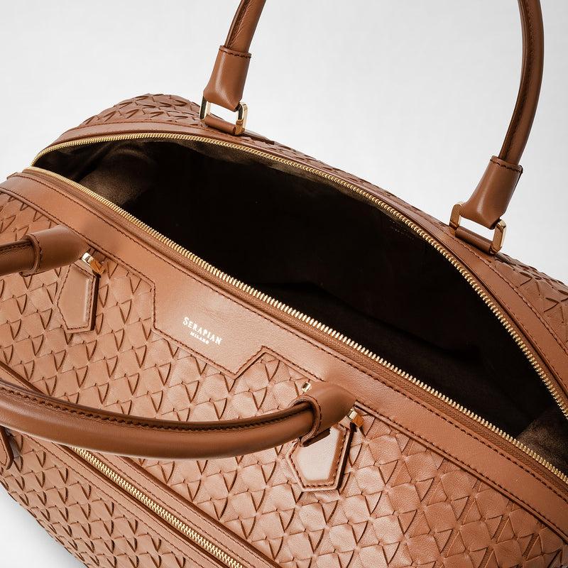 Serapian Travel bag in mosaico tan Negozi Online