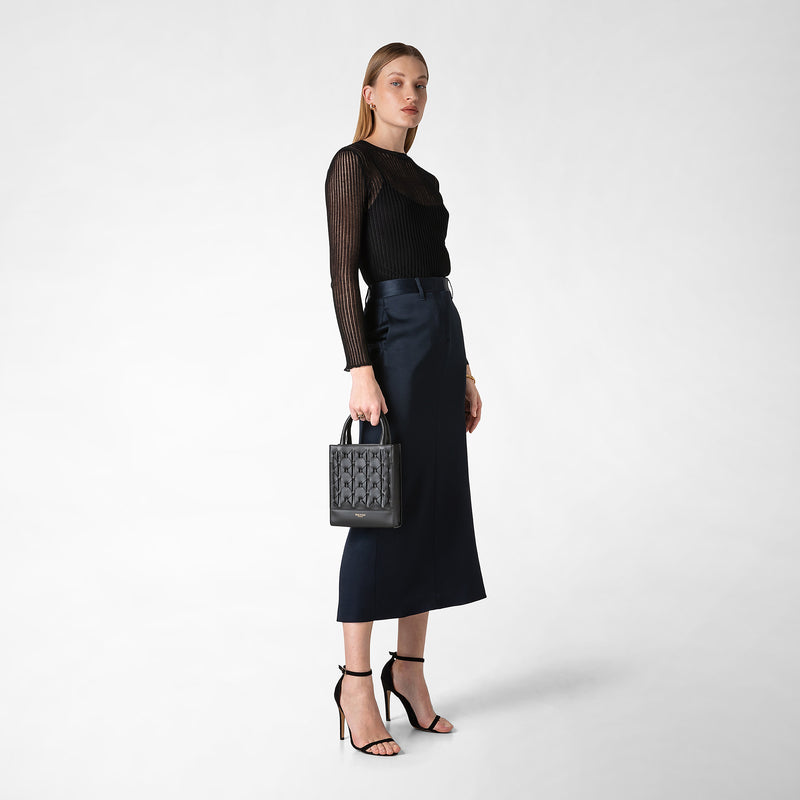 Serapian Borsa 1928 tote mini in mosaico nero Consegna Veloce