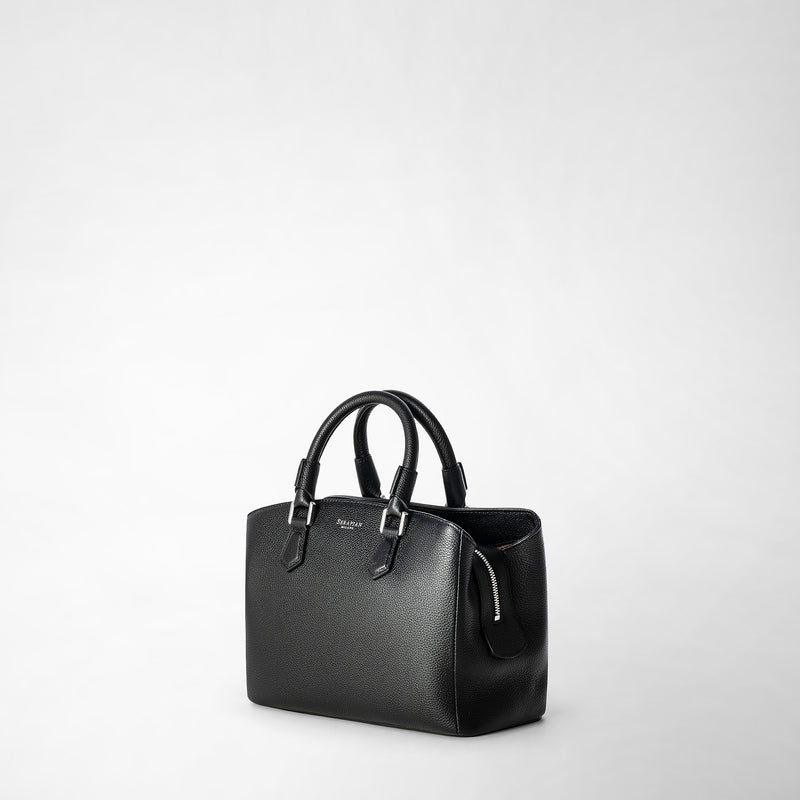 Serapian Small luna handbag in rugiada leather black Fino Al -60%