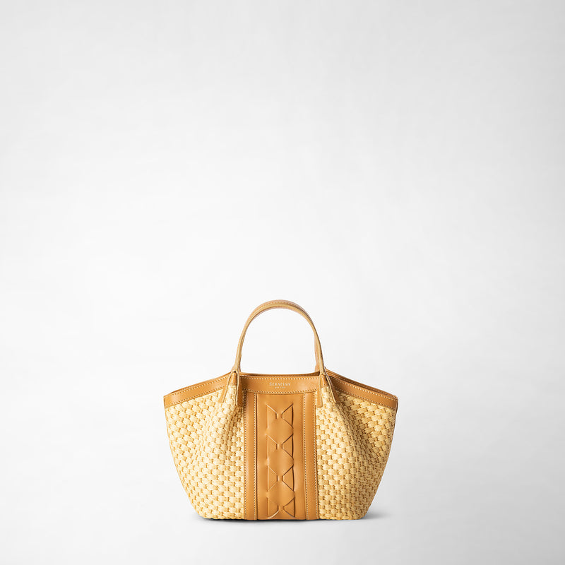 Serapian BORSA SECRET MINI IN RAFIA E PELLE SETA Prezzo Ridotto