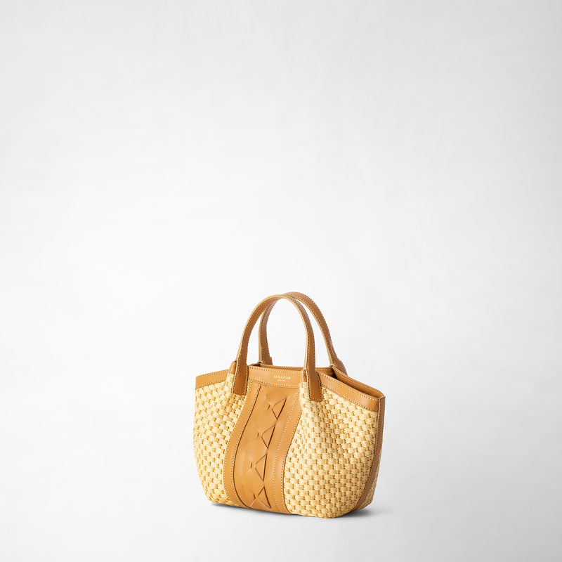 Serapian BORSA SECRET MINI IN RAFIA E PELLE SETA Prezzo Ridotto