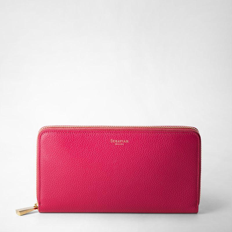 Serapian Zip-around wallet in rugiada leather petal Online