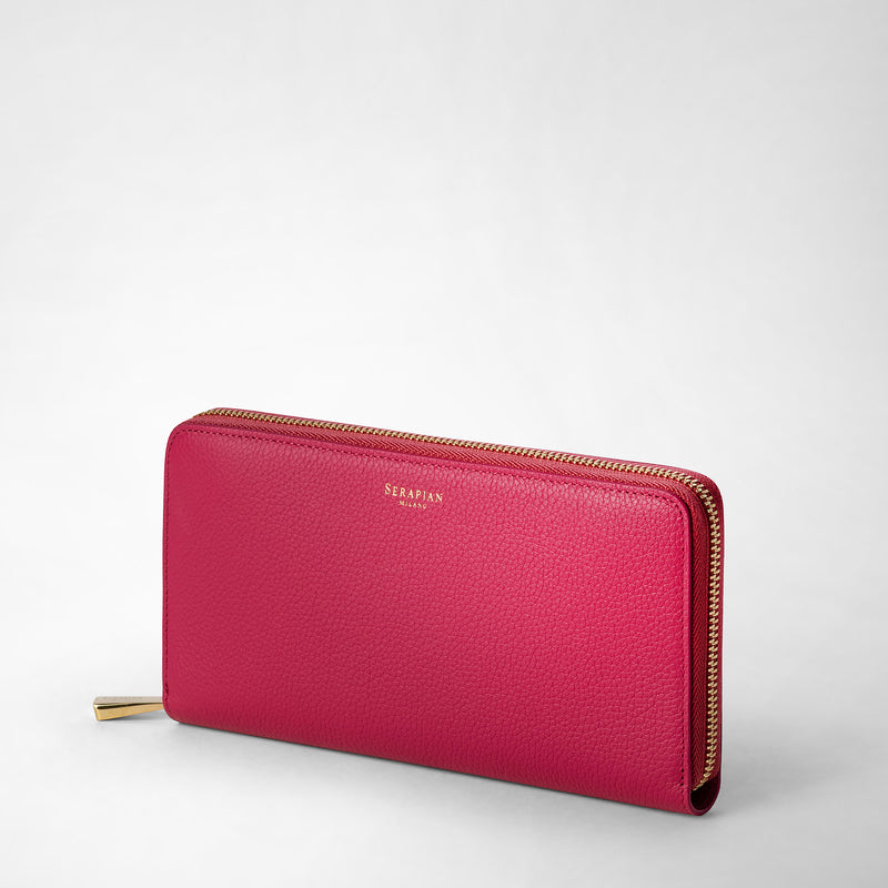Serapian Zip-around wallet in rugiada leather petal Online