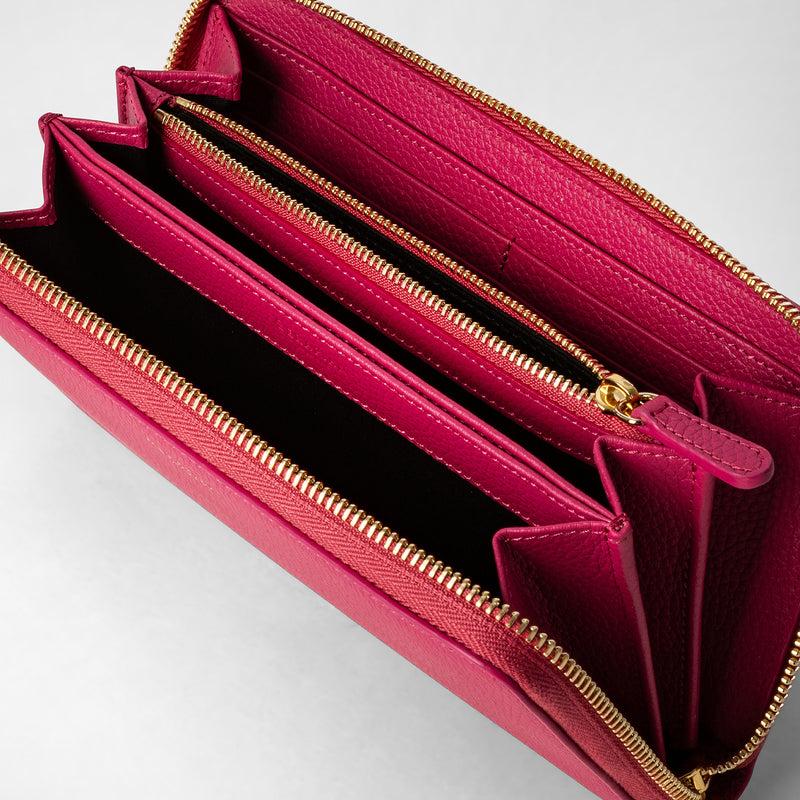 Serapian Zip-around wallet in rugiada leather petal Online