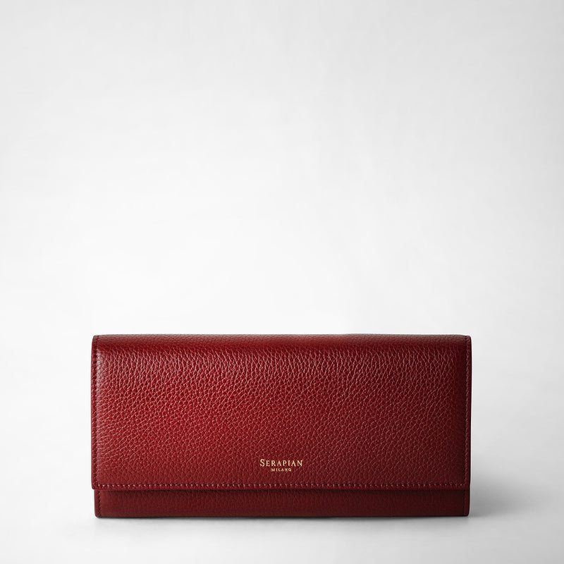 Serapian Portafoglio continental in pelle rugiada burgundy Saldi
