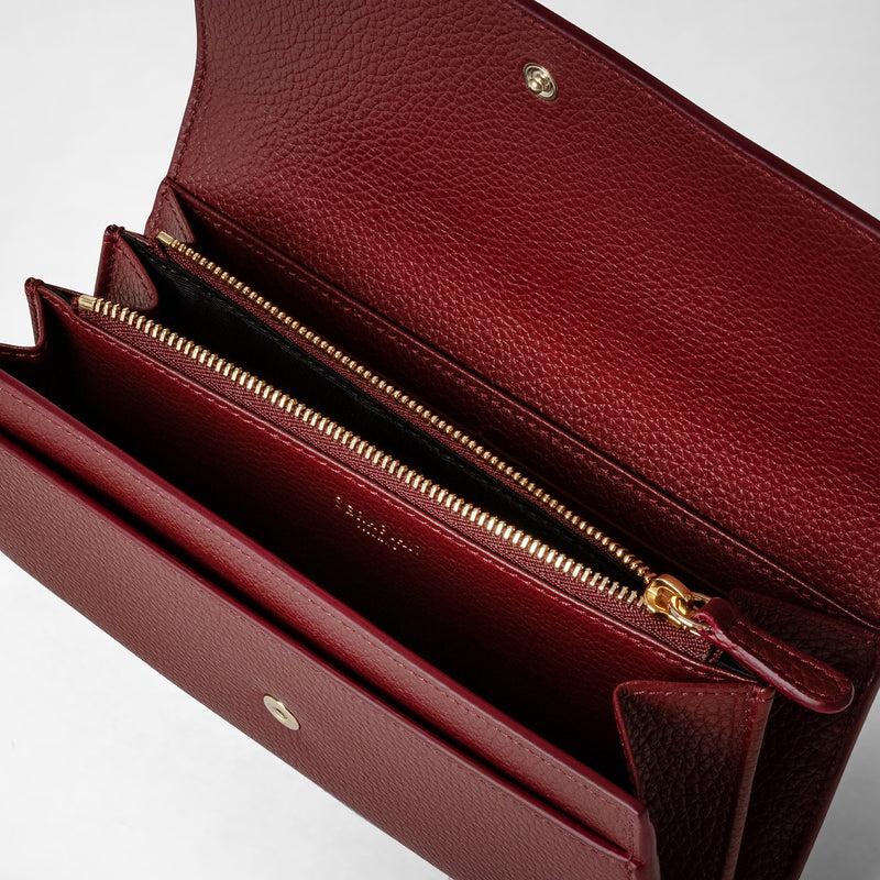 Serapian Portafoglio continental in pelle rugiada burgundy Saldi