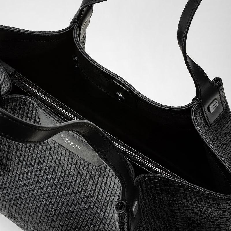 Serapian Tote bag secret piccola stepan nero-nero eclissi Sconto di tempo limitato