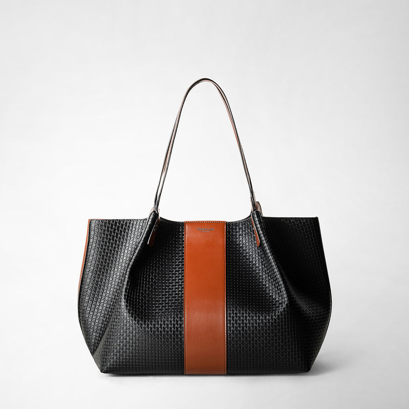 Serapian Borsa shopping secret piccola in stepan 72 nero-cuoio Negozio online di fabbrica