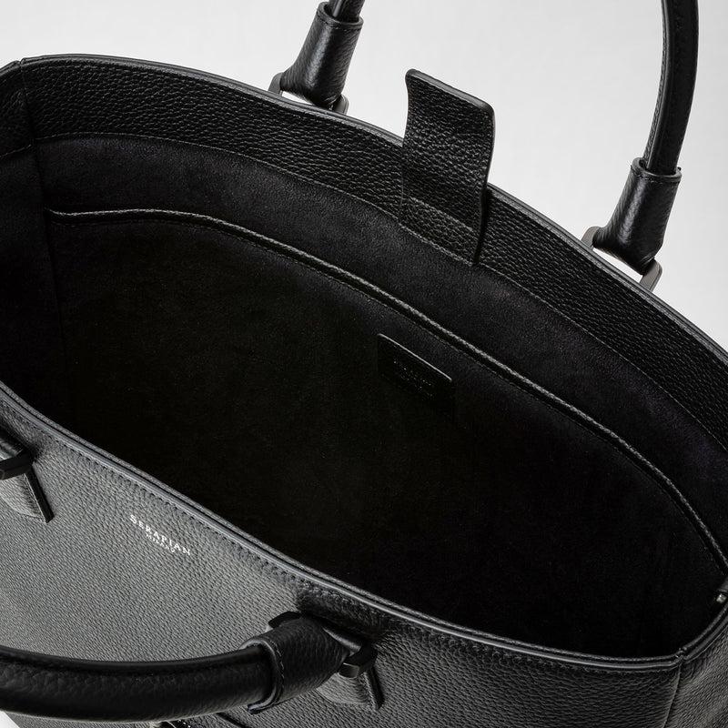 Serapian Quattordici tote bag in cachemire leather eclipse black Flash Sale