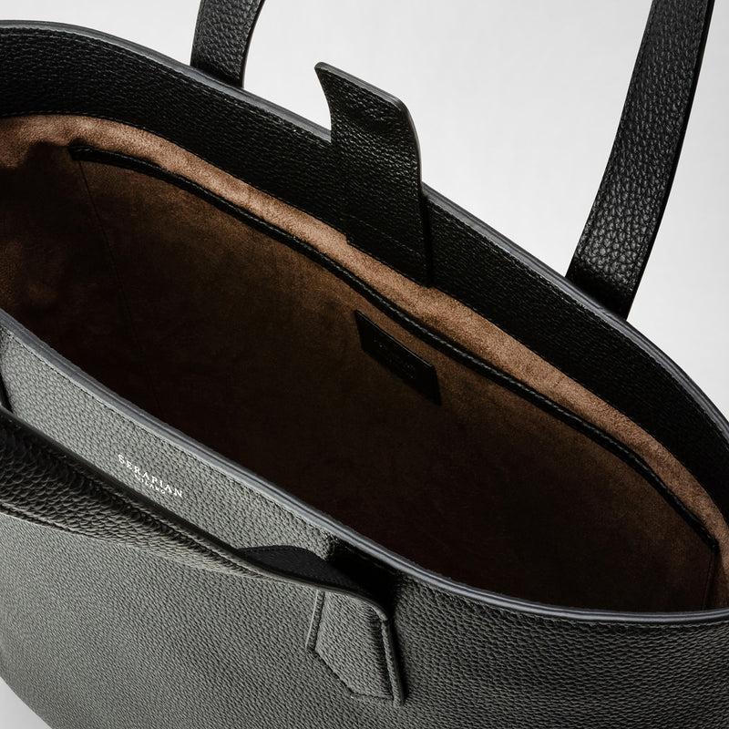 Serapian Day tote bag in cachemire leather black Shopping online