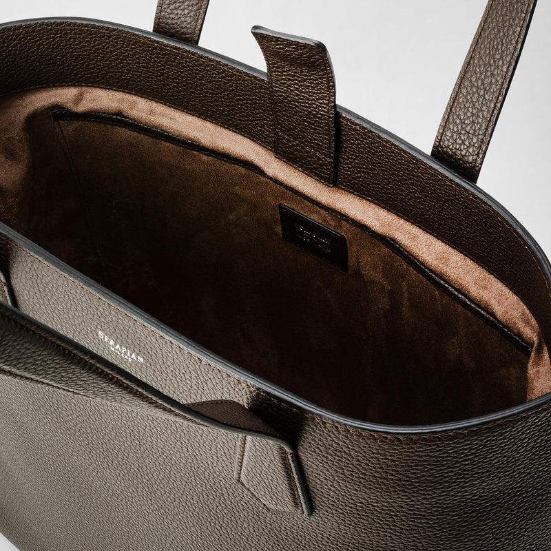 Serapian Day tote bag in cachemire leather espresso Offerta esclusiva