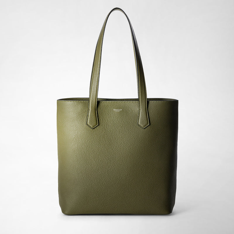 Serapian Day tote bag in cachemire leather olive green Vendite stagionali