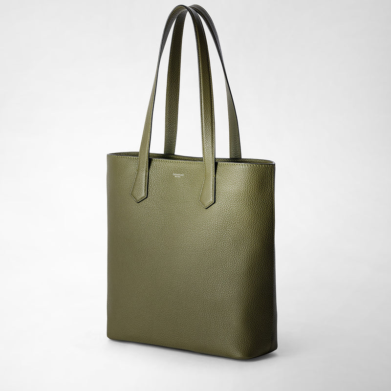 Serapian Day tote bag in cachemire leather olive green Vendite stagionali