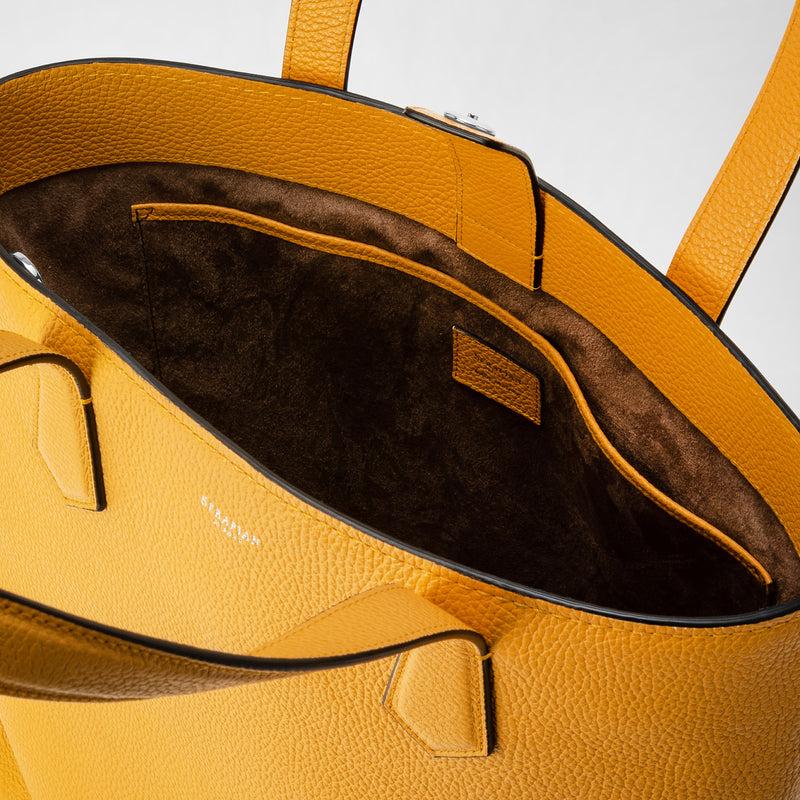 Serapian Day tote bag in cachemire leather ochre Black Friday
