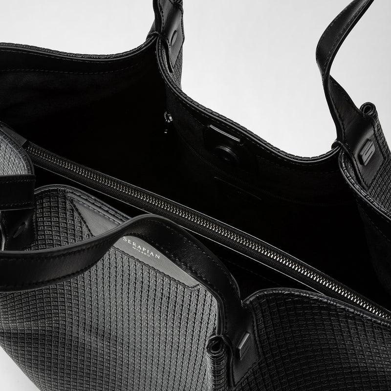 Serapian Vertical secret tote bag stepan nero-nero eclissi Cyber Monday